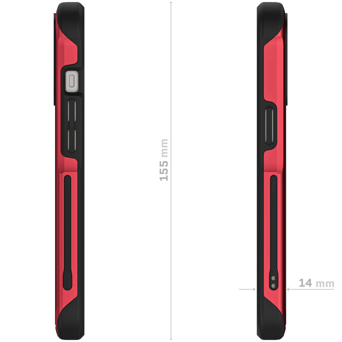 iPhone 15 Plus Clear Case Red
