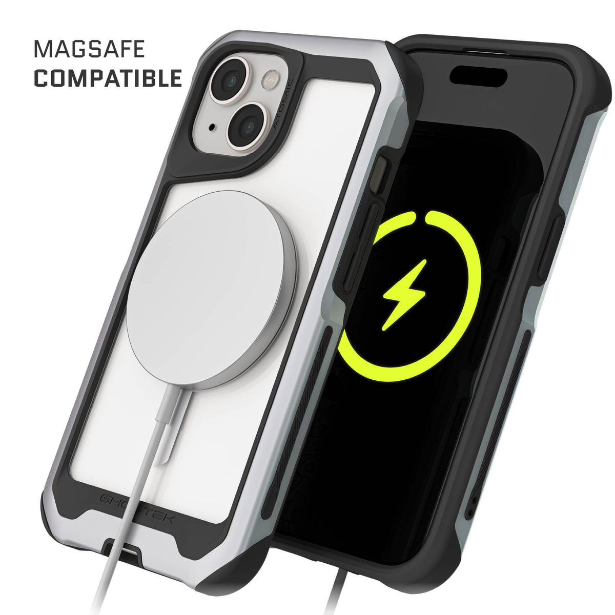 Clear iPhone 15 Phone Case Silver