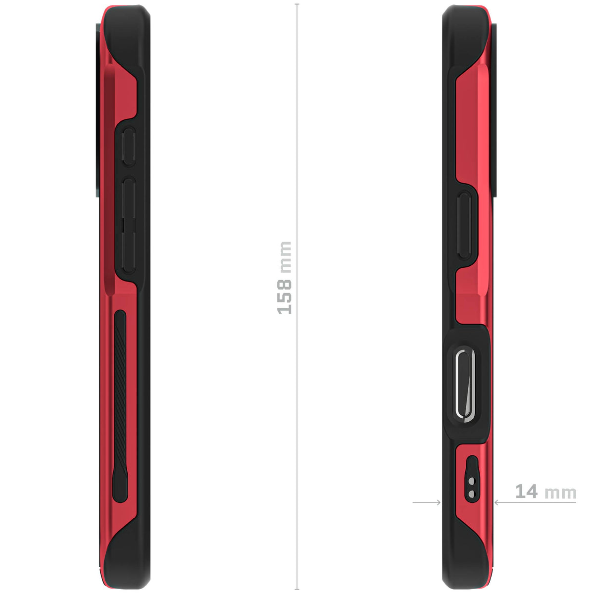 Apple iPhone 16 Pro Clear MagSafe MagSafe Protective Phone Case Red Aluminum Metal Cover