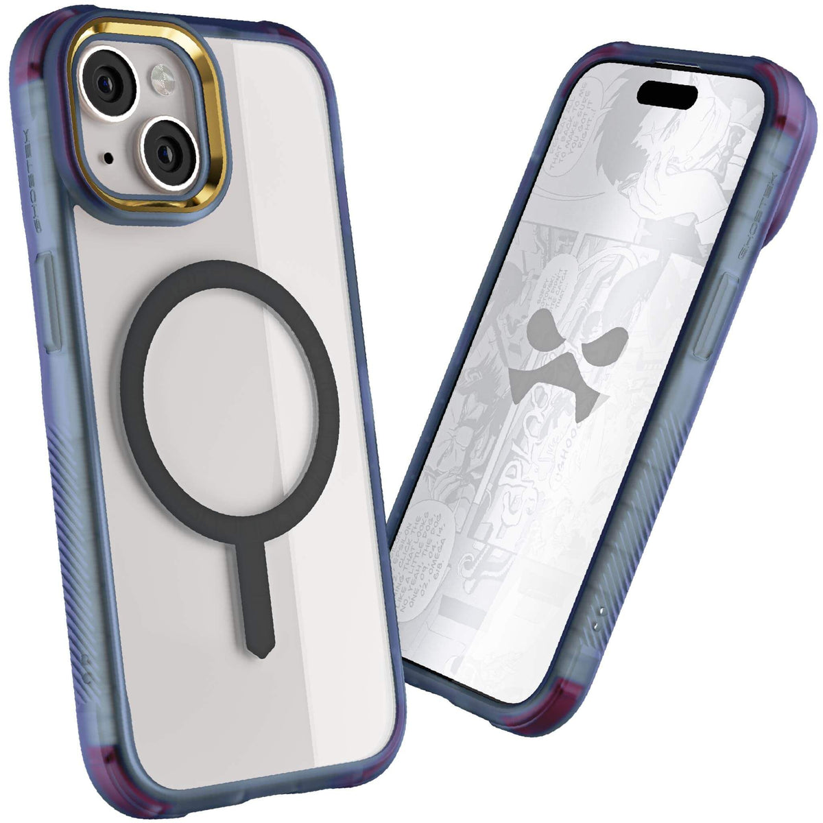 Blue iPhone 15 Clear Case Silicone Rubber MagSafe