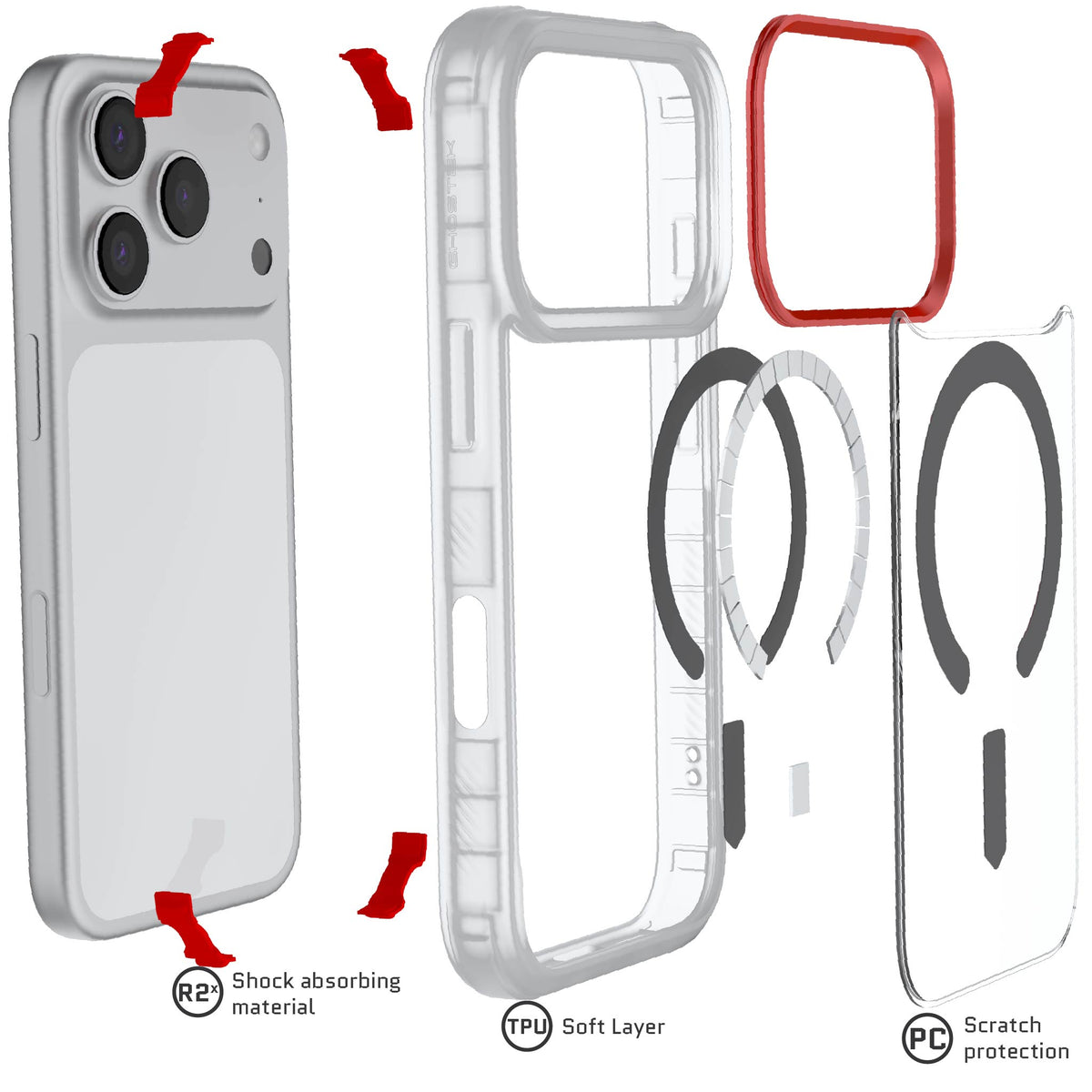 iPhone 18 Pro Case Clear MagSafe Protective Phone Cover Shockproof Magnetic Mag Safe Slim Thin