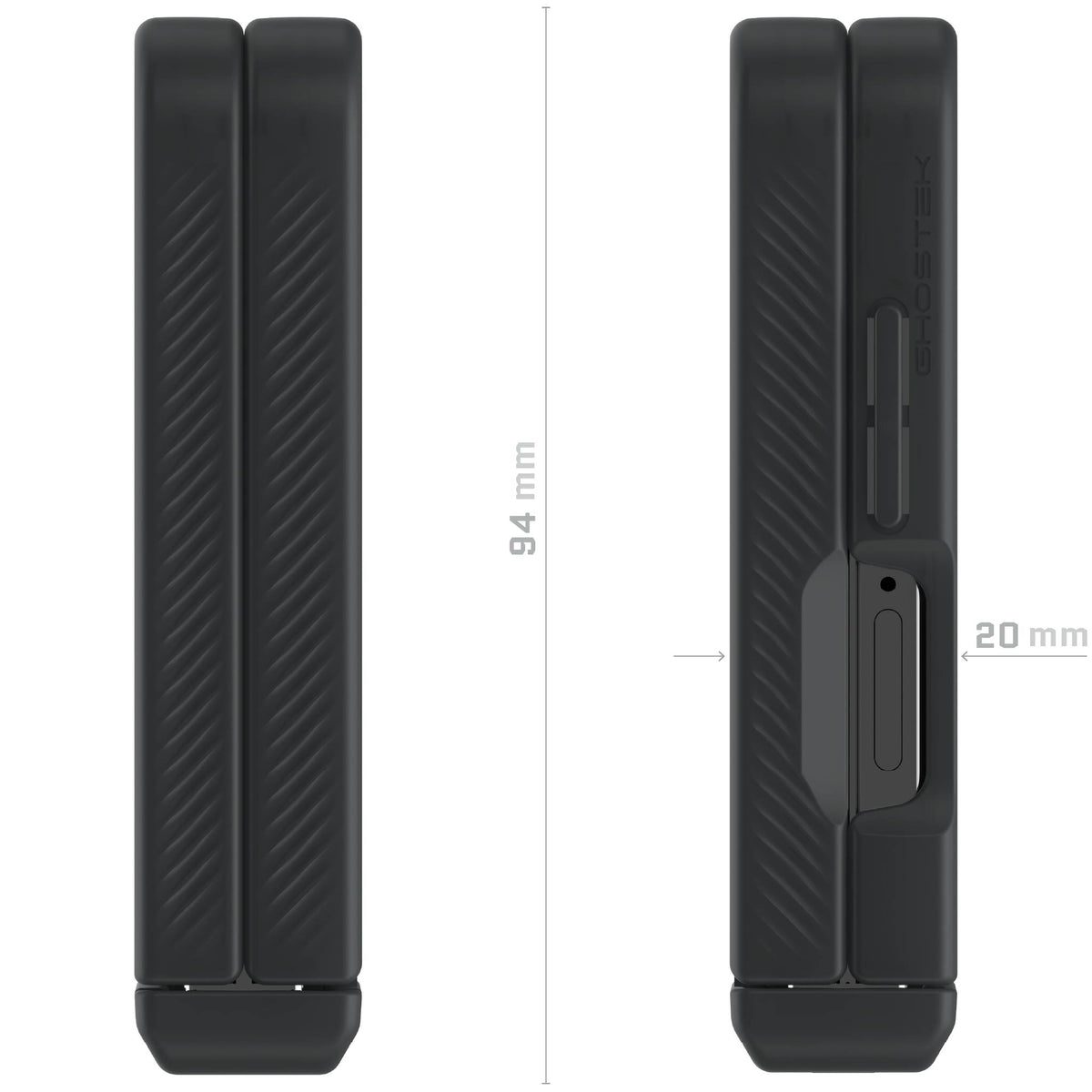 Samsung Galaxy Flip 7 Case Black Protective Phone Cover Magnetic MagSafe Kickstand