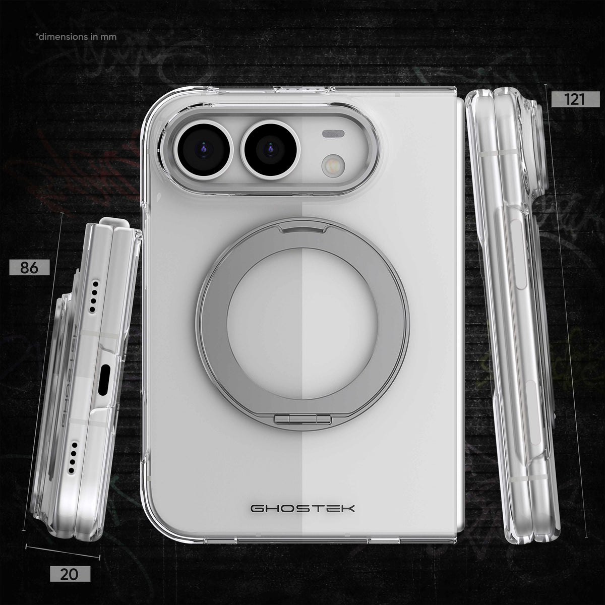 iPhone Duo Clear Case MagSafe Kickstand Silver