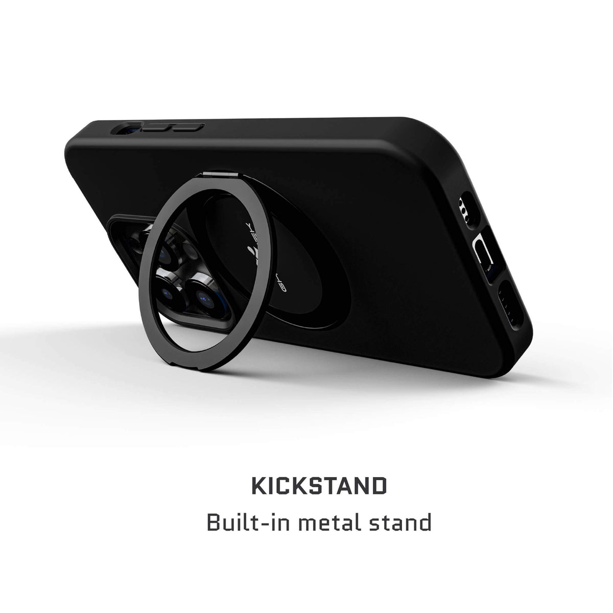 iPhone 15 Pro MagSafe Ring Kickstand Phone Case Black