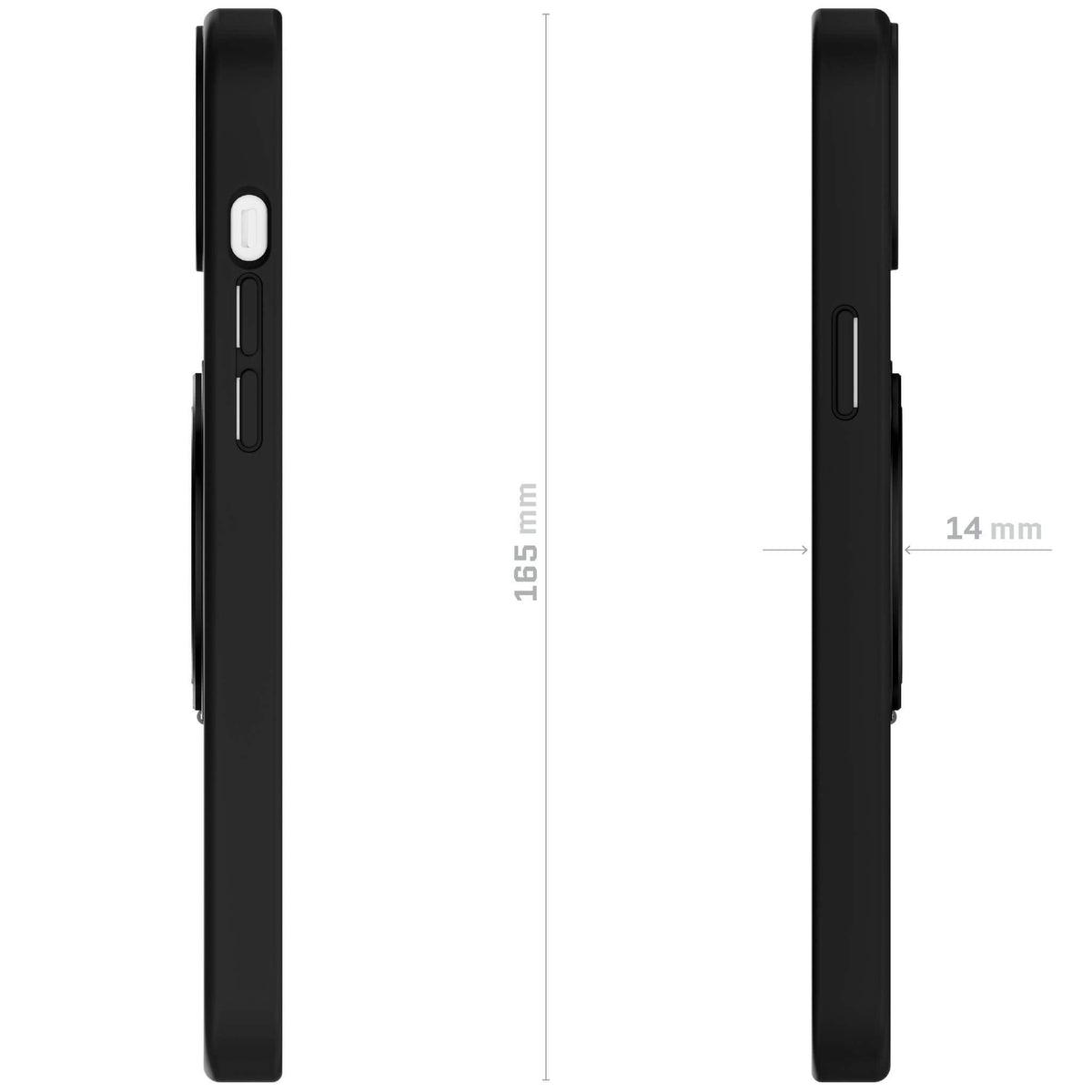 iPhone 15 Plus Ring Stand Phone Case Black Hidden