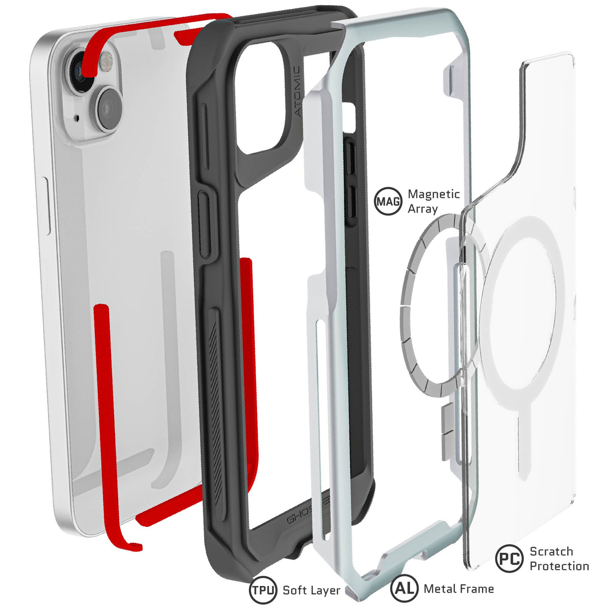Apple iPhone 14 Plus Phone Case Silver MagSafe