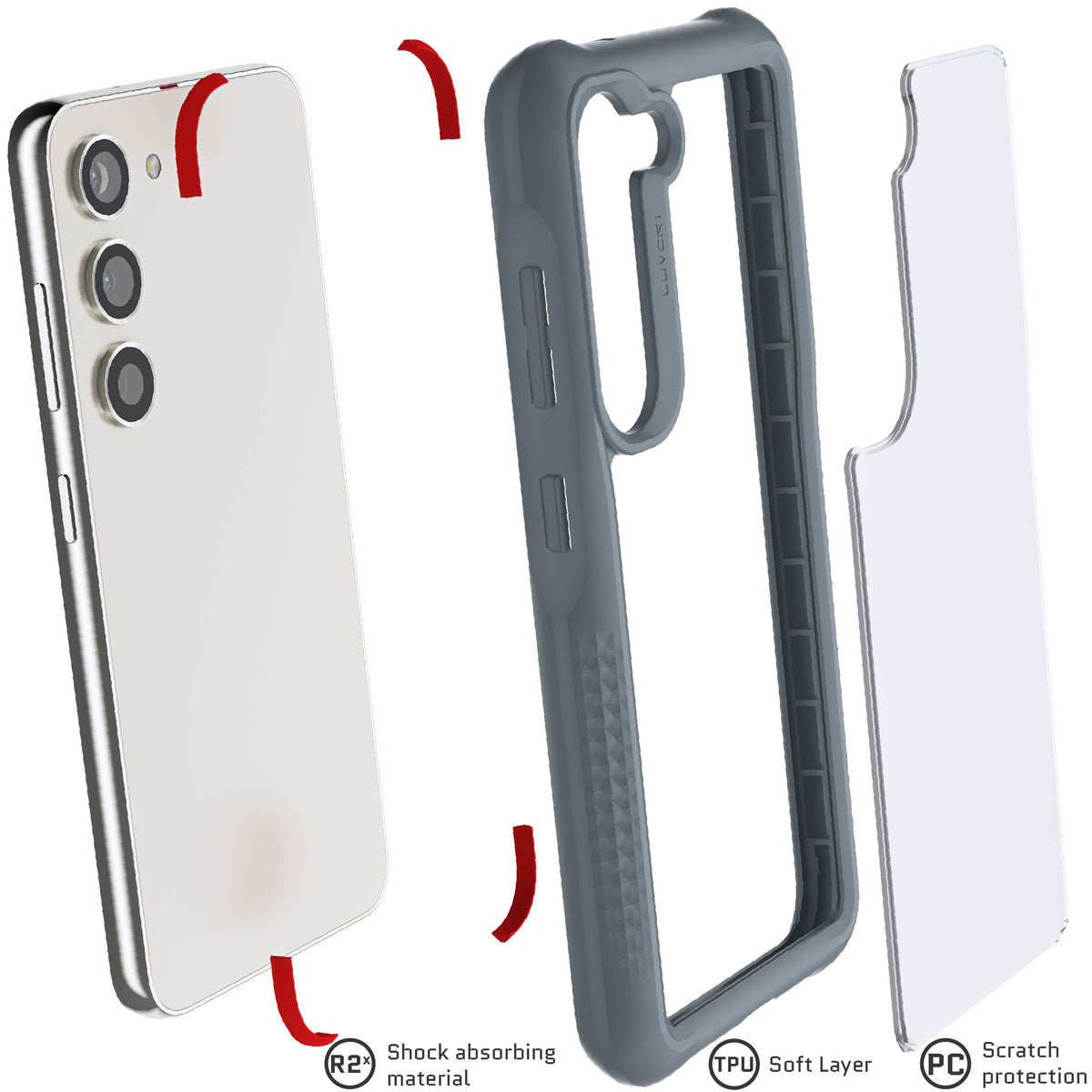 Samsung Galaxy S23 Gray Case Clear