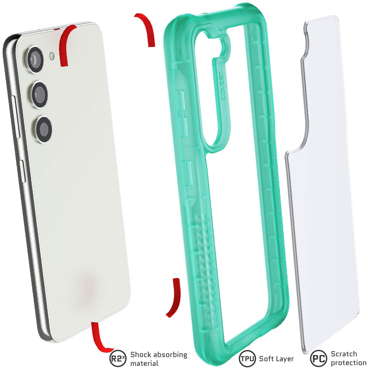Samsung Galaxy S23 Teal Case Clear
