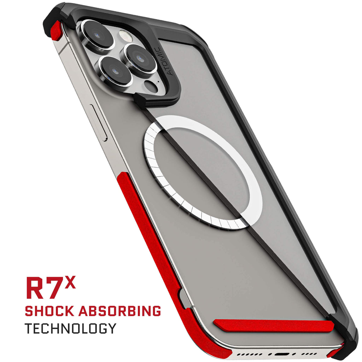 MagSafe iPhone 15 Pro Max Clear Phone Case Black