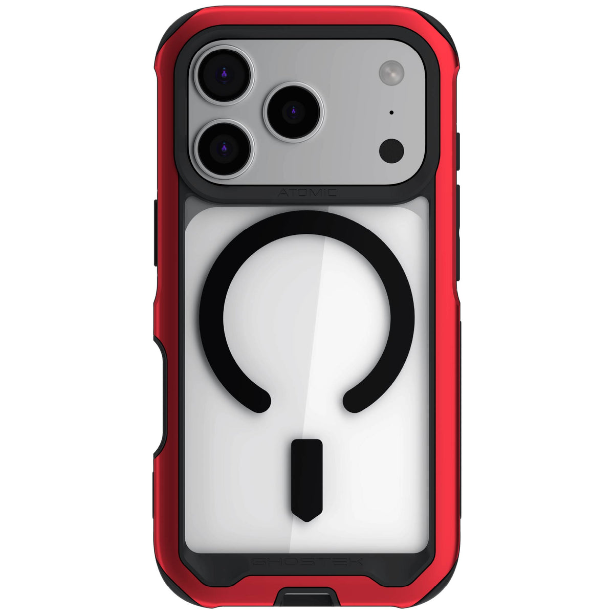 iPhone 18 Pro Case Red MagSafe Aluminum Metal Bumper Clear Protective Phone Cover