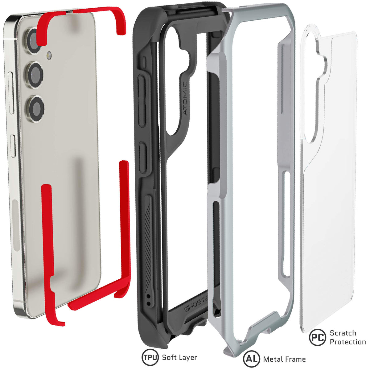 Silver Galaxy S24 Plus Case Metal