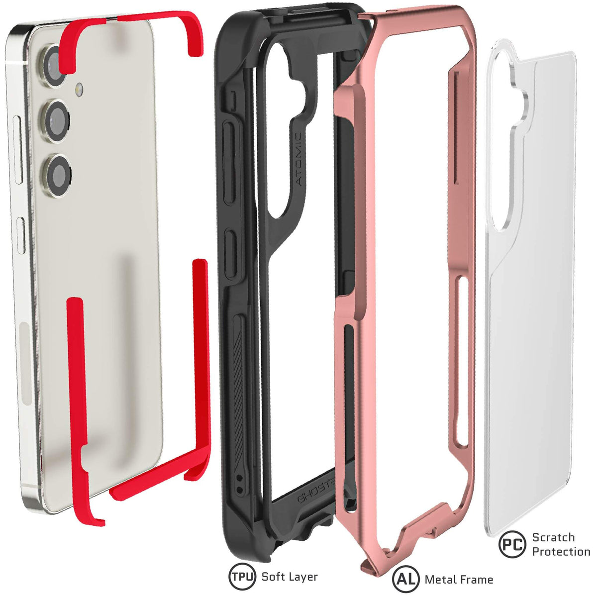 Samsung Galaxy S24 Case for Women Girls Pink