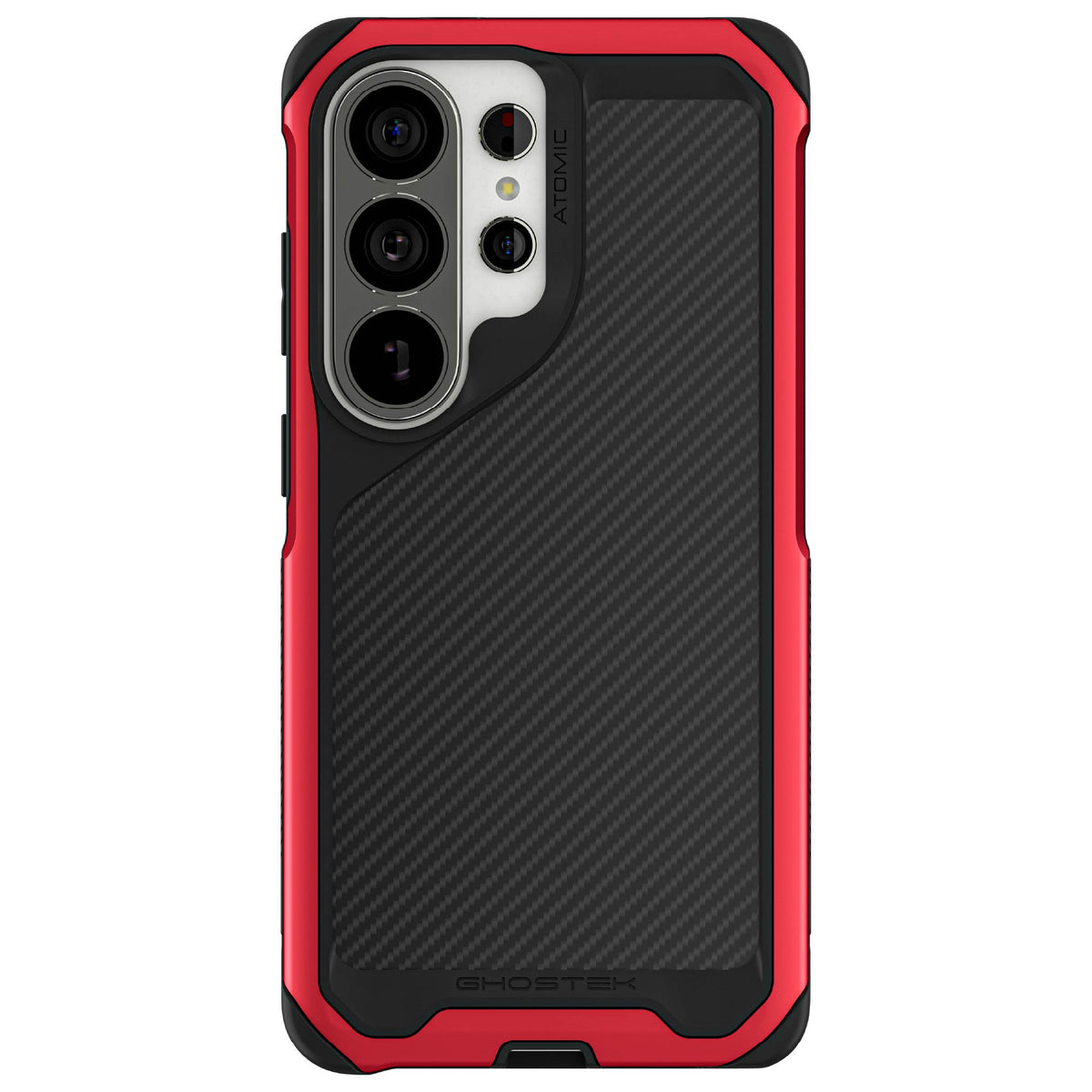 Galaxy S26 Ultra Case Clear Metal MagSafe Red Aramid Carbon Fiber