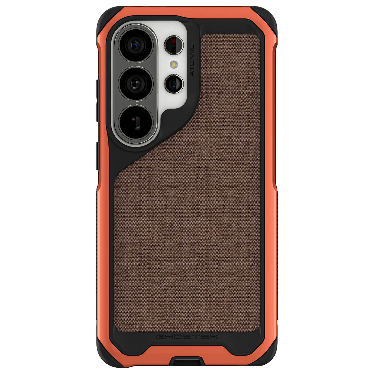 Galaxy S26 Ultra Case Clear Metal MagSafe Orange Fabric