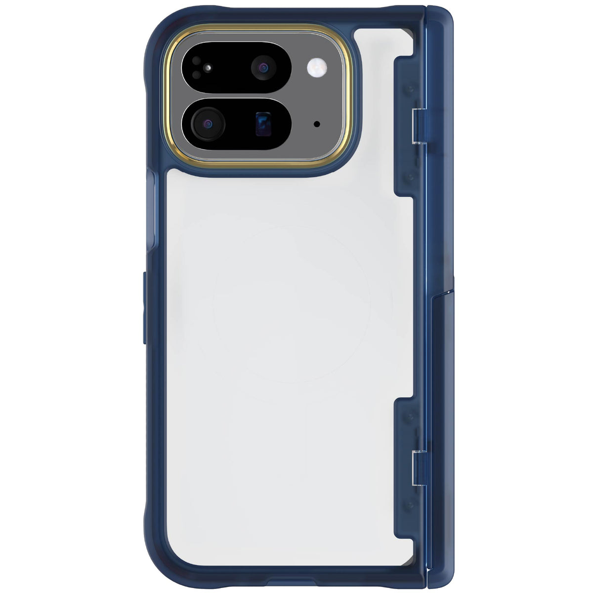 Pixel 10 Pro Fold Case Blue Clear Protective Phone Cover Kickstand Hinge Protection Shockproof Slim