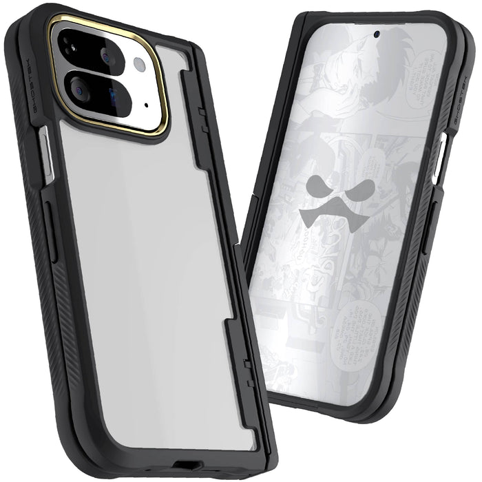 Google Pixel 10 Pro Fold Case Black Clear Protective Phone Cover Kickstand Hinge Protection Shockproof