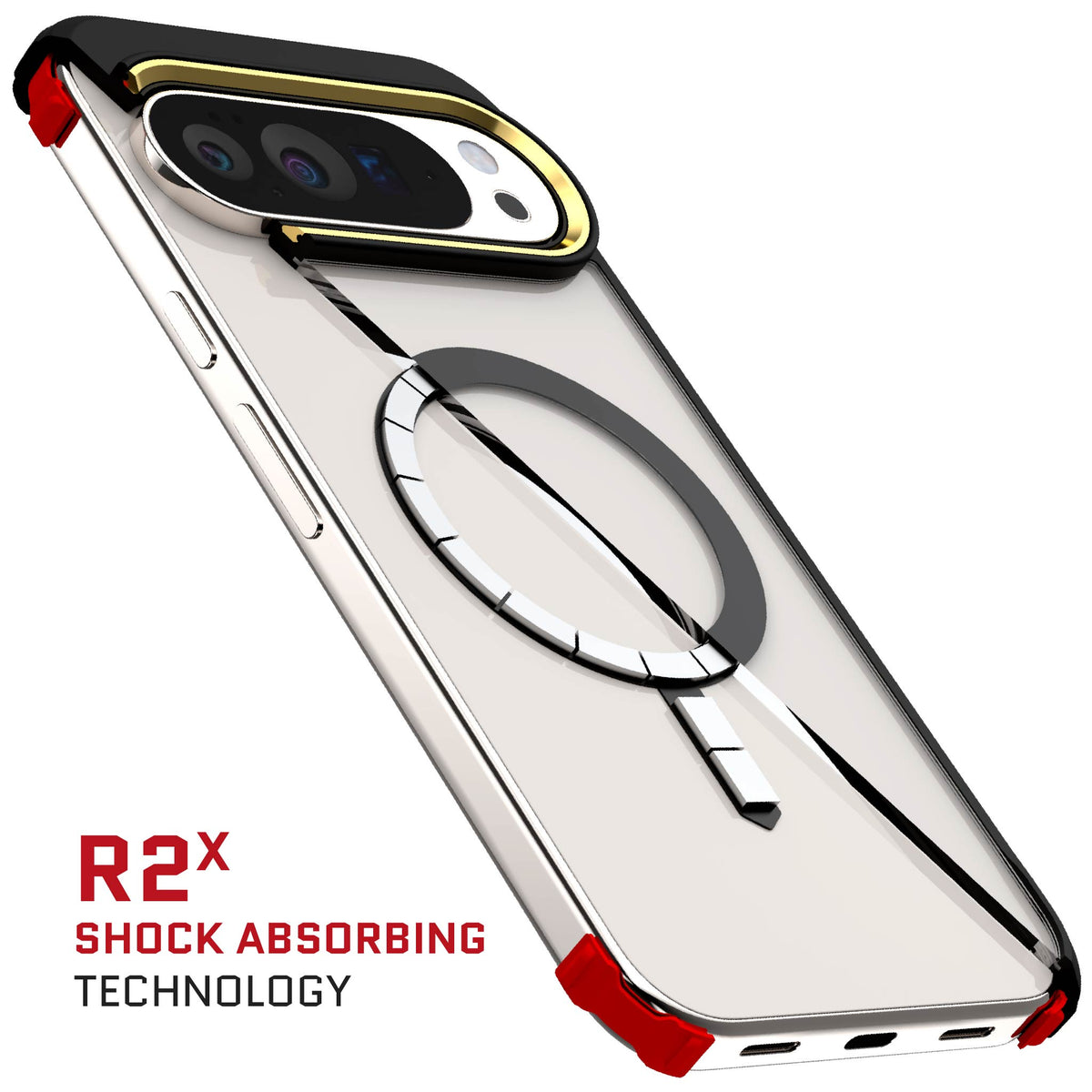 Pixel 10 Pro XL Case Black MagSafe Magnetic Clear Phone Cover