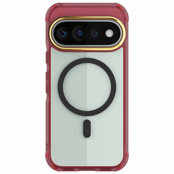 Google Pixel 11 Pro Case Clear Red MagSafe Magnetic Ring Protective Phone Cover