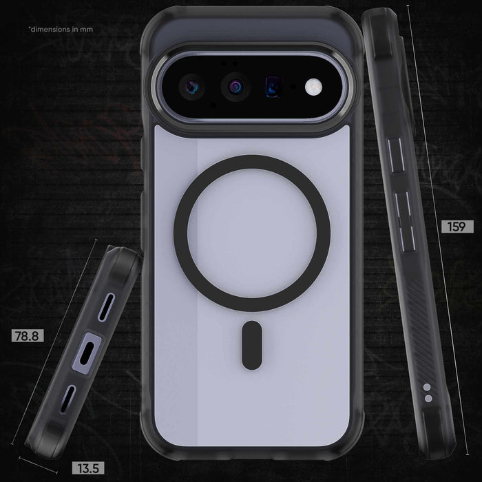 Google Pixel 11 Case Clear Black Smoke MagSafe Magnetic Ring Protective Phone Cover