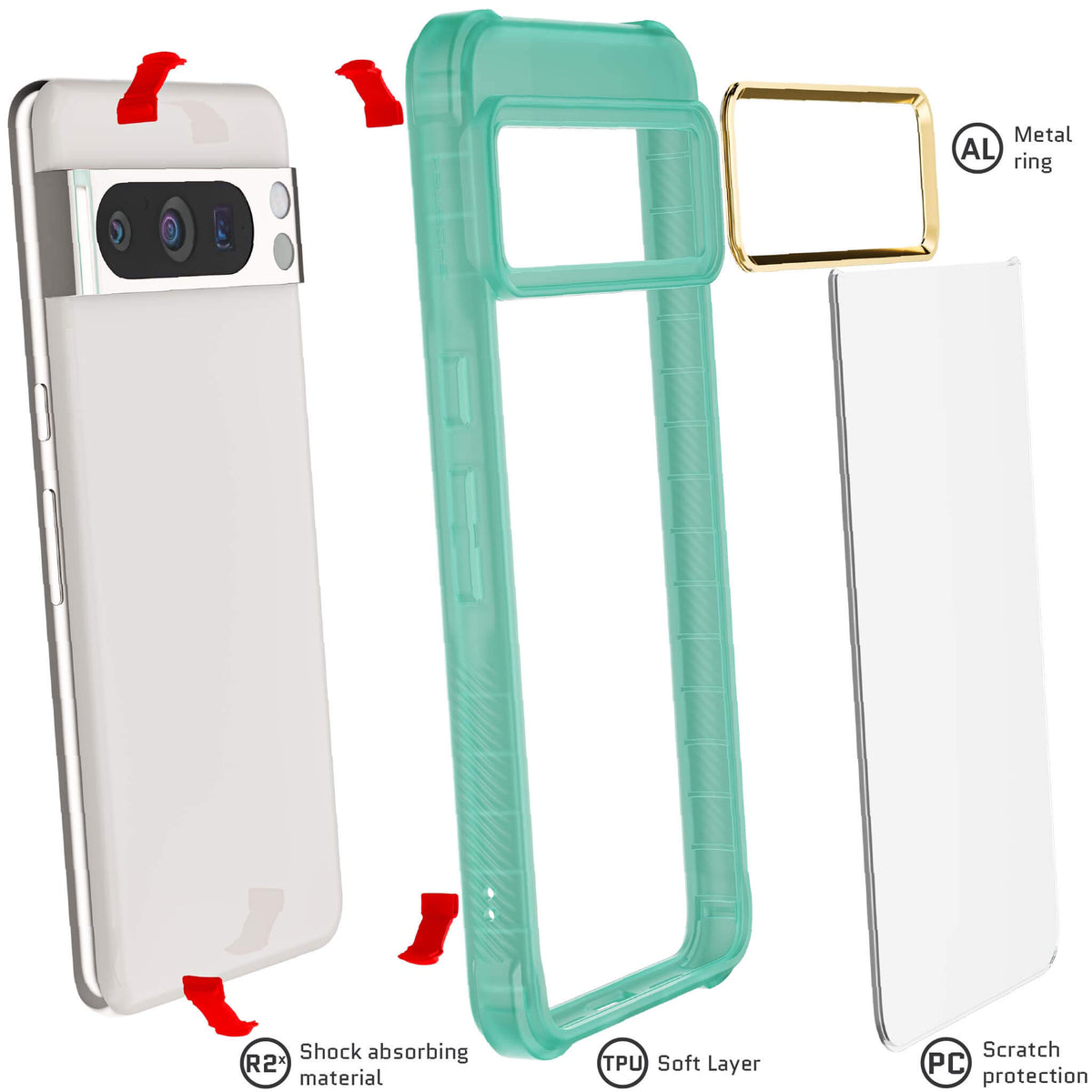Teal Pixel 8 Pro Case