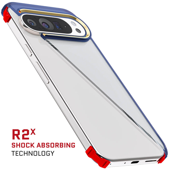 Pixel 9 Pro XL Protective Phone Case Blue Clear Cover Silicone