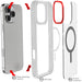 iPhone 16 Pro Max Clear Protective Phone Case MagSafe Magnetic Silicone