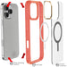 iPhone 16 Pro Max Clear Pink Protective Phone Case MagSafe Cover