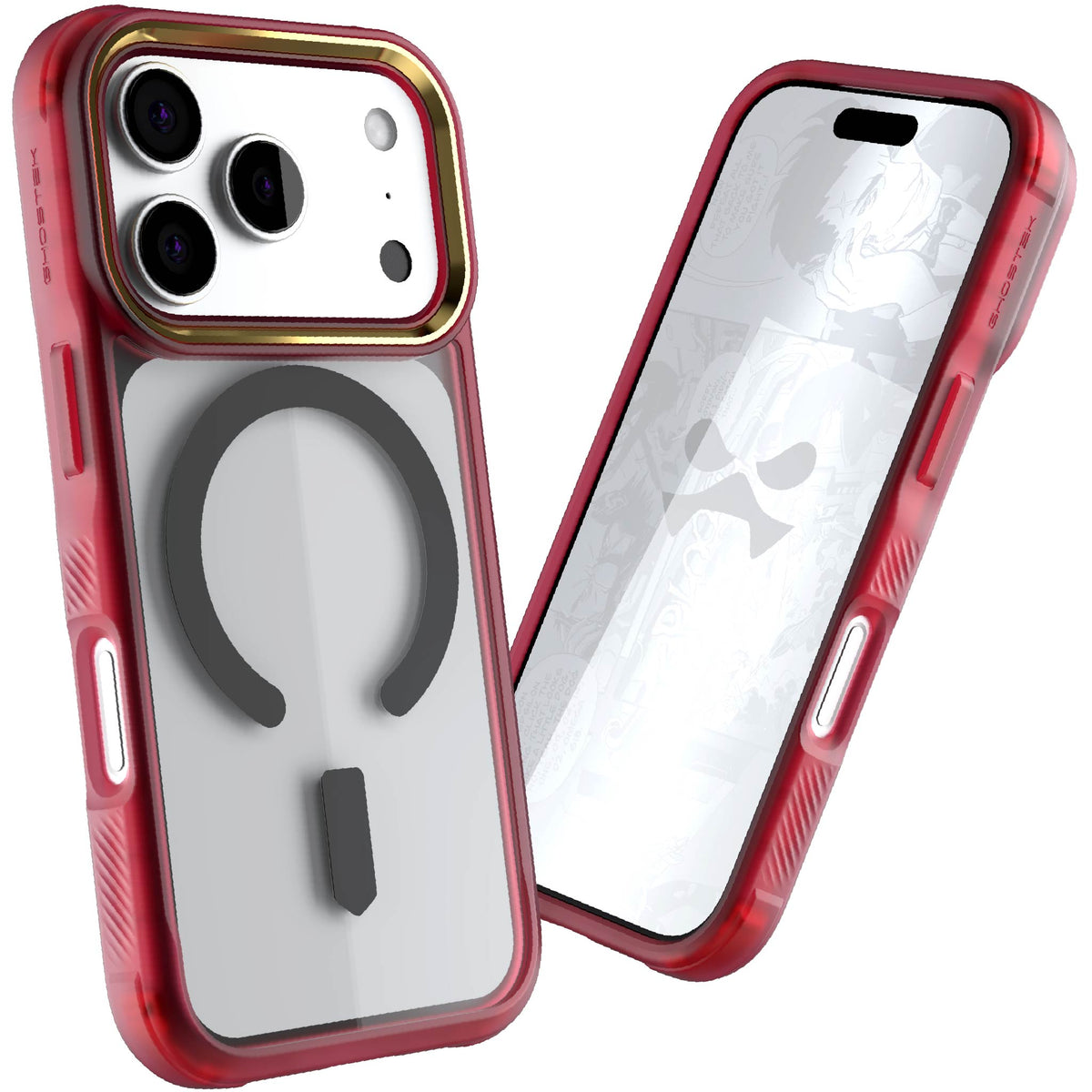 iPhone 18 Pro Case Red Clear MagSafe Protective Phone Cover Shockproof Magnetic Mag Safe Slim Thin