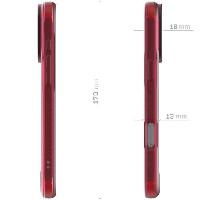 iPhone 17 Pro Max Case Red Clear MagSafe Phone Cover