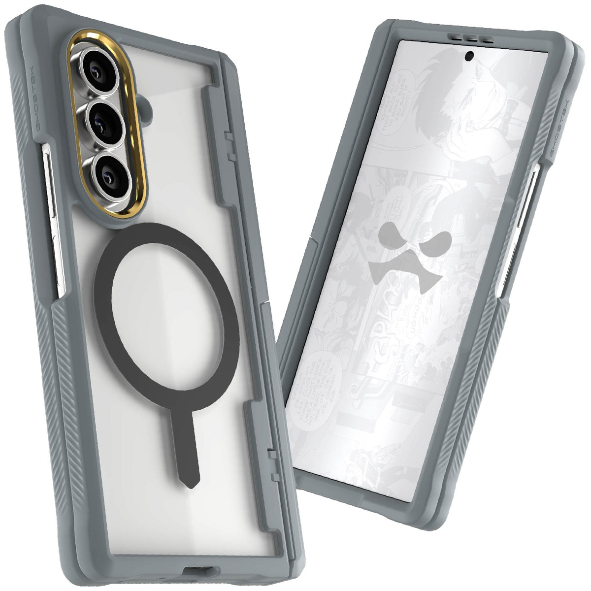 Samsung Galaxy Fold 7 Phone Case Gray MagSafe Kickstand Magnetic