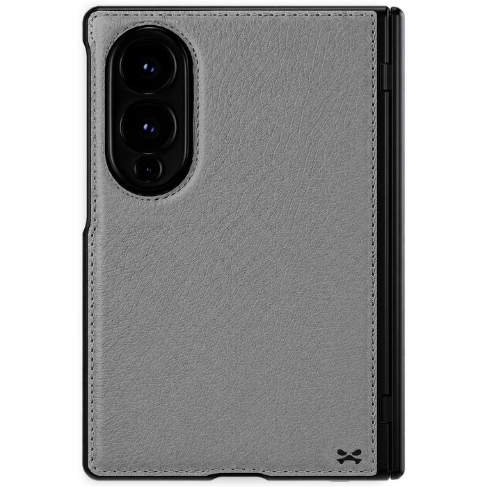 Samsung Galaxy Z Fold 8 Case Leather Gray MagSafe Magnetic Hinge Cover