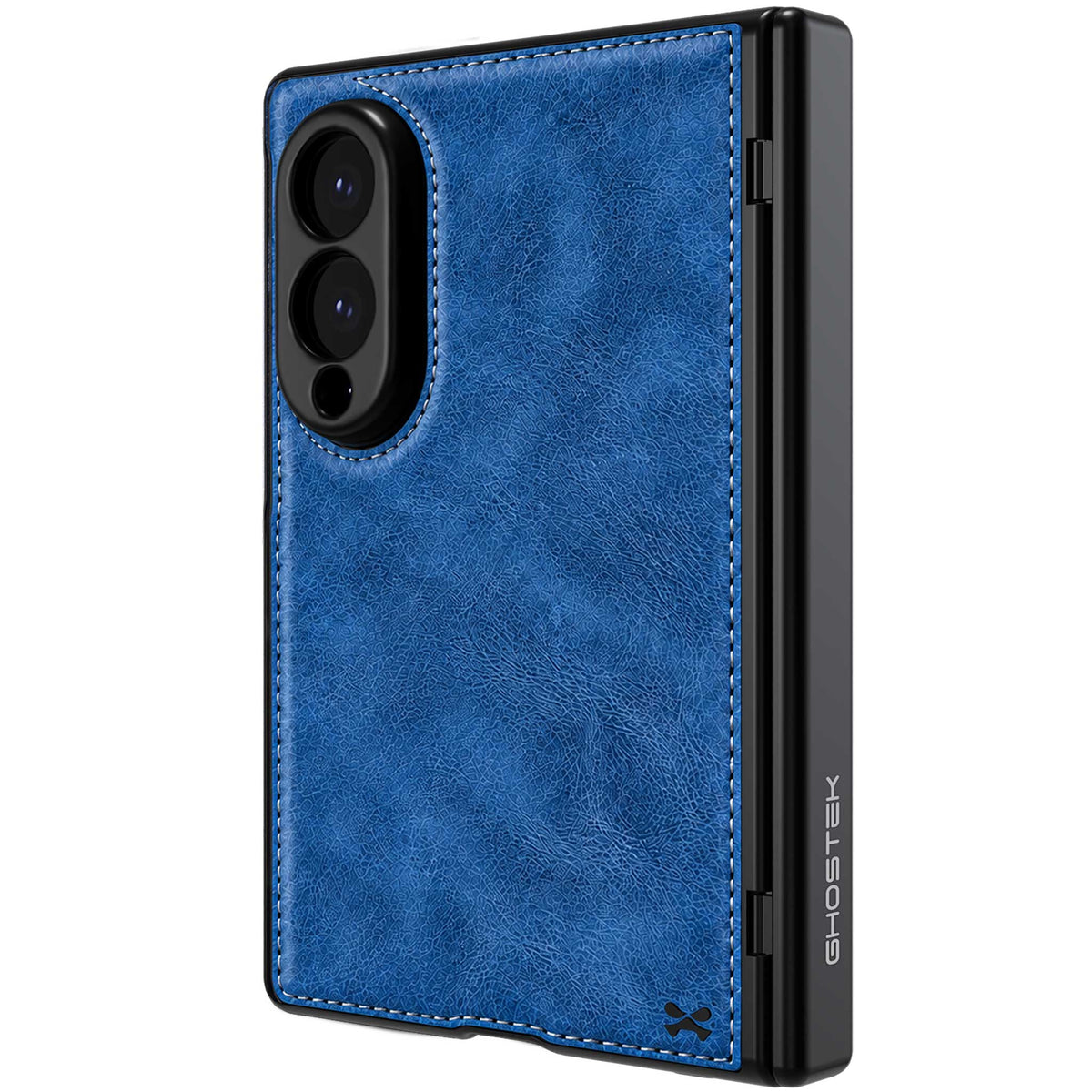 Samsung Galaxy Z Fold 8 Case Leather Blue MagSafe Magnetic Hinge Cover