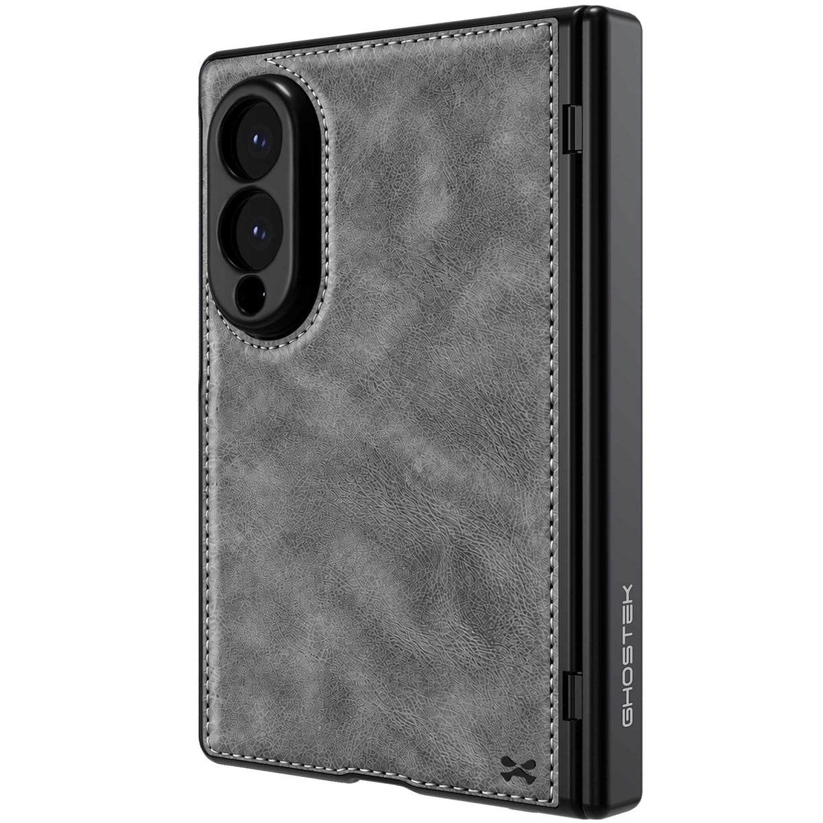 Samsung Galaxy Z Fold 8 Case Leather Gray MagSafe Magnetic Hinge Cover