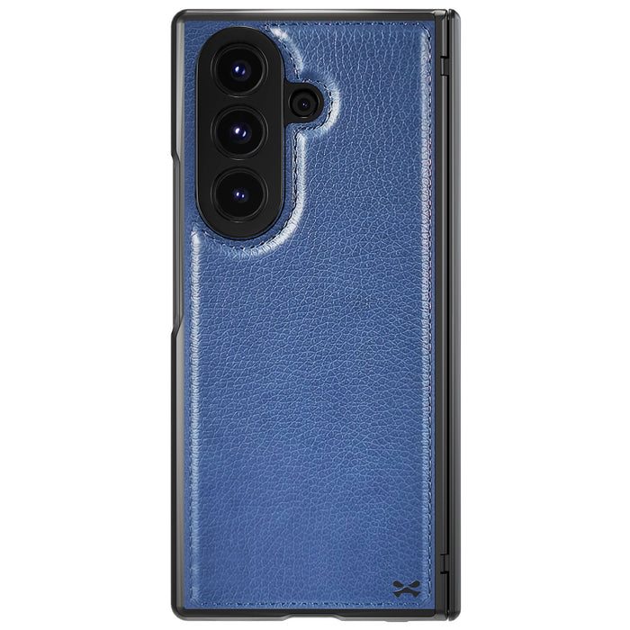 Leather Galaxy Z Fold 7 Case Blue with MagSafe Magnetic