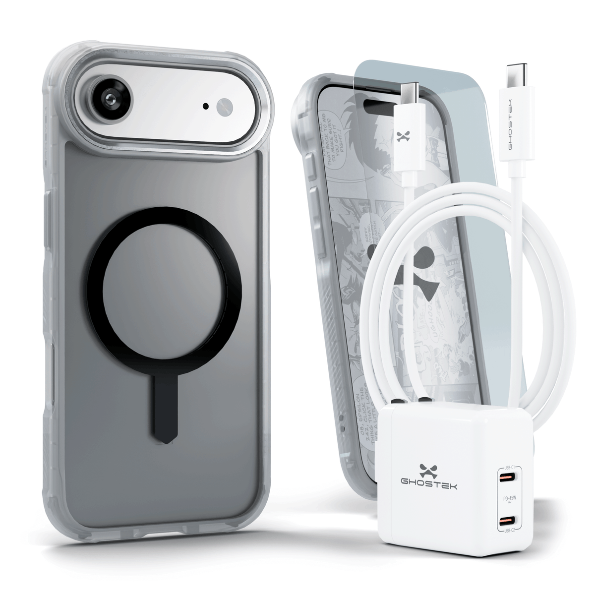 iPhone Air Case Charger Cable Screen Protector Bundle Clear Matte