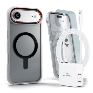 
                        iPhone 17 / Air Series Bundle – Case + Charger + Cable + Screen Protector