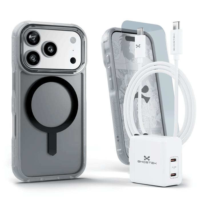 iPhone 17 Pro Case Charger Cable Screen Protector Bundle Clear Matte