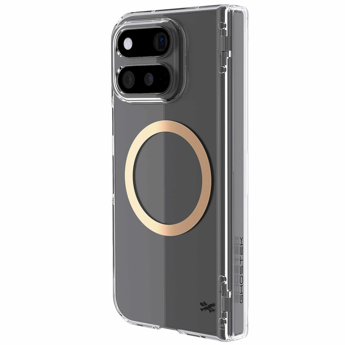 Pixel 11 Pro Fold Case Clear MagSafe Hinge Cover Gold