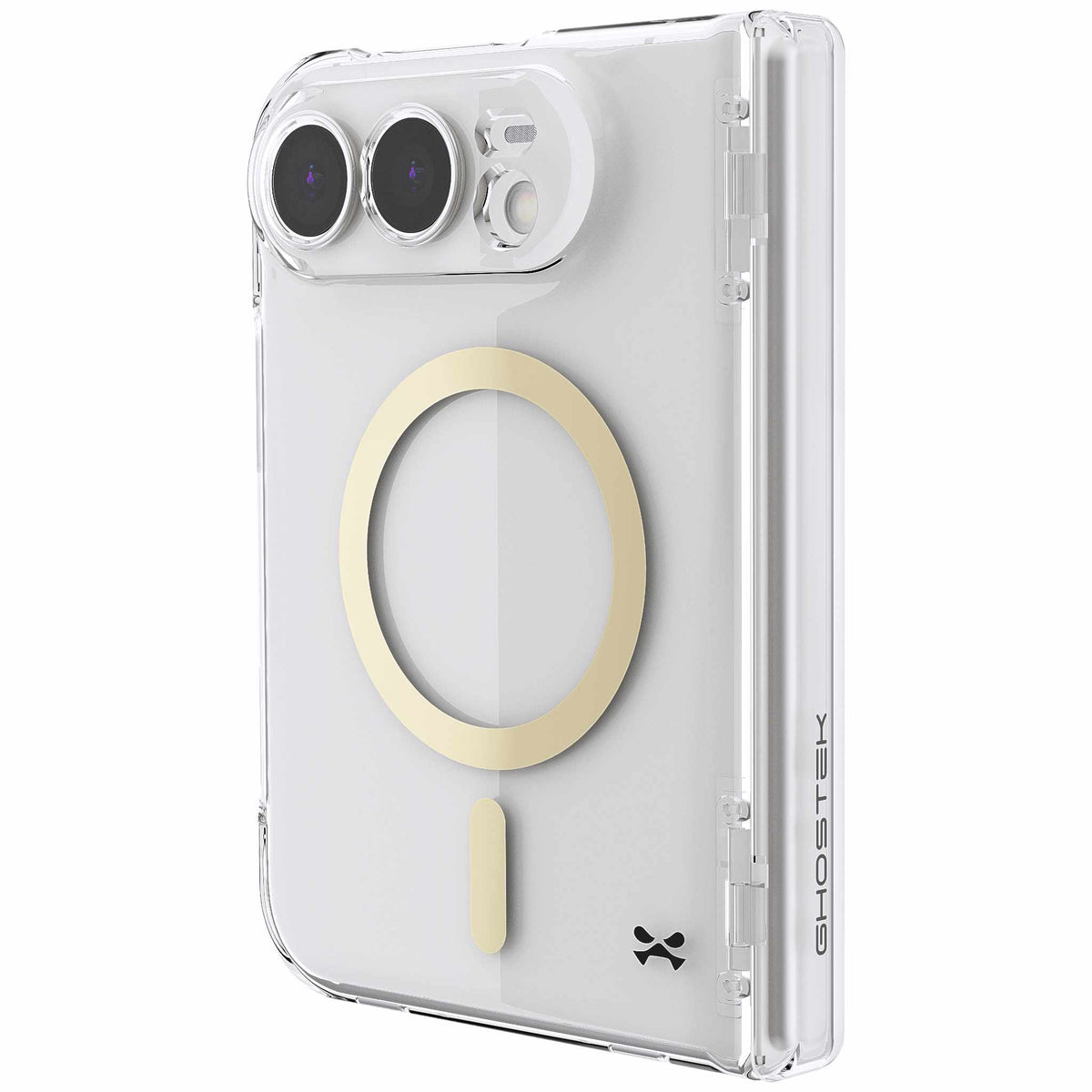 iPhone Duo Clear Case Gold MagSafe Screen Protector Hinge Cover