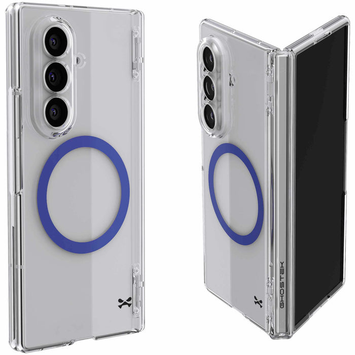 Z Fold 8 Ultra Case Clear MagSafe Hinge Cover Blue