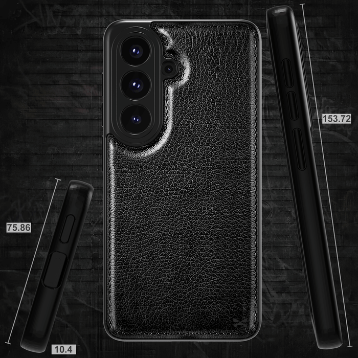 Samsung S26 Leather Case Black with MagSafe Magnetic 