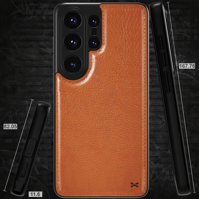 Samsung S26 Ultra Leather Case Brown with MagSafe Magnetic 