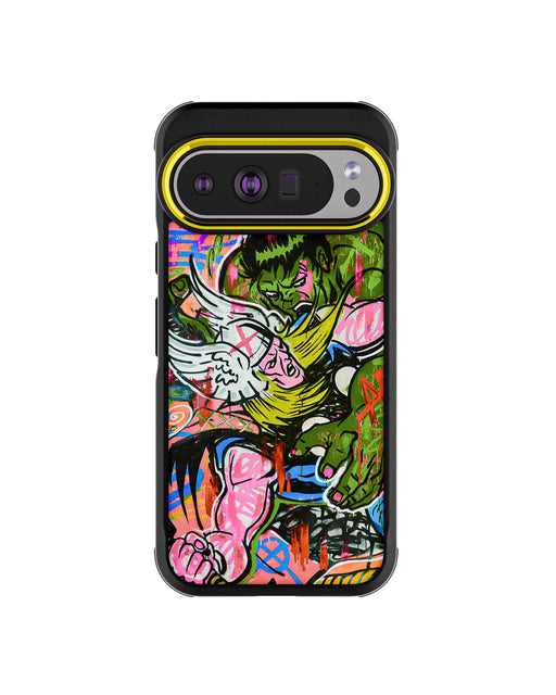 Pixel 10 Pro XL Thor vs Hulk - Spraypaint Art Case Phone Cover