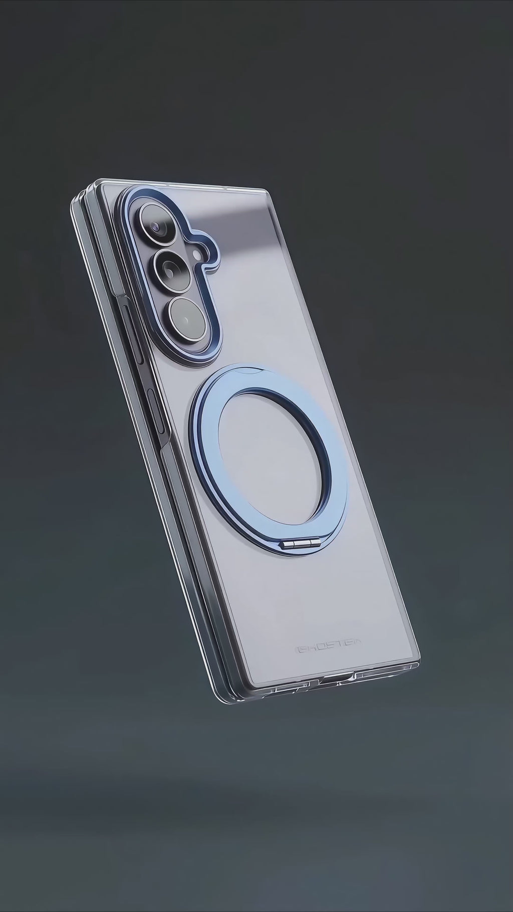 Galaxy Z Fold 8 Ultra Clear Blue Case with MagSafe Kickstand