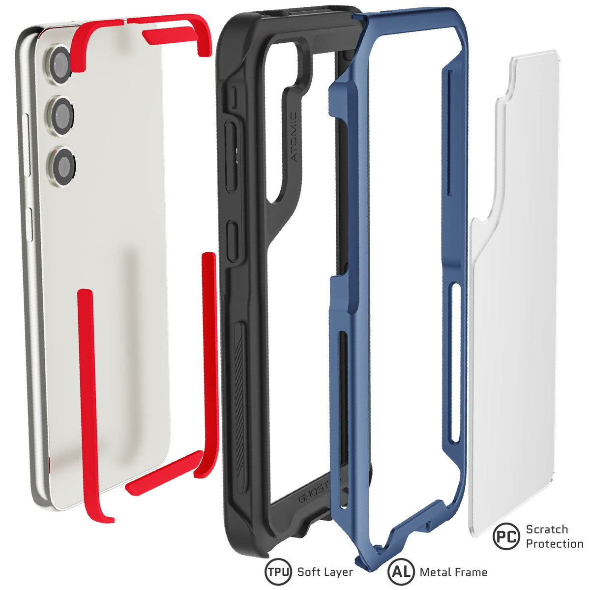 Samsung Galaxy S23 Plus Case Blue Metal